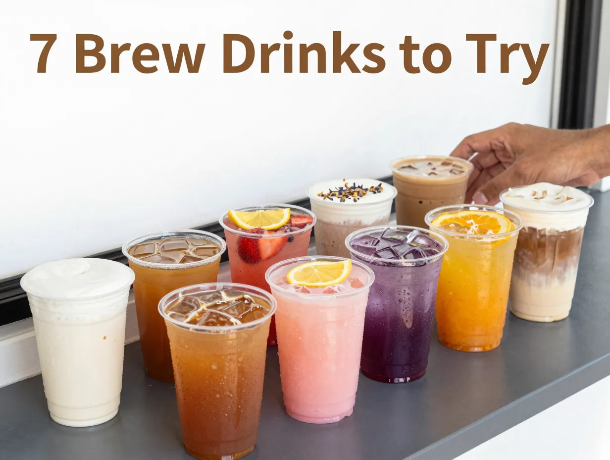 Eight 7brew drinks drive through coffee menu