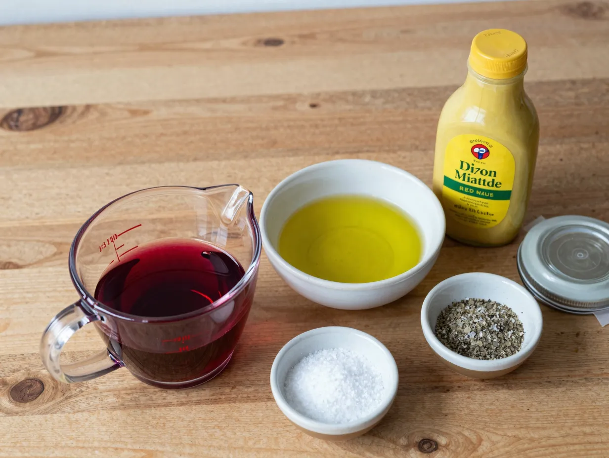 Classic heart healthy red wine vinaigrette ingredients balanced ratio