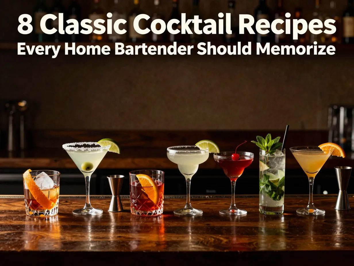 8 classic cocktail recipes every home bartender memorize