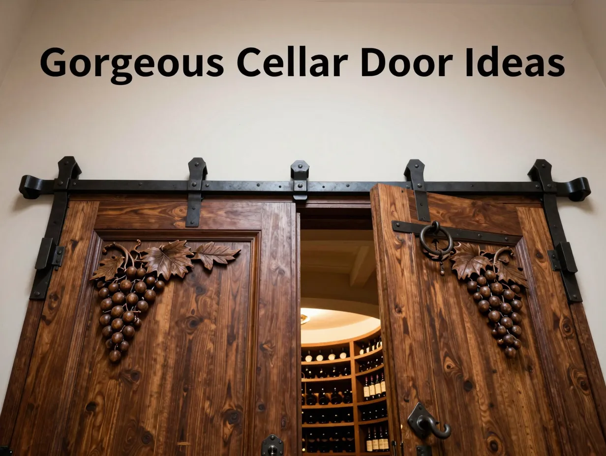 Hand carved walnut grapevine iron hardware warm cellar glow