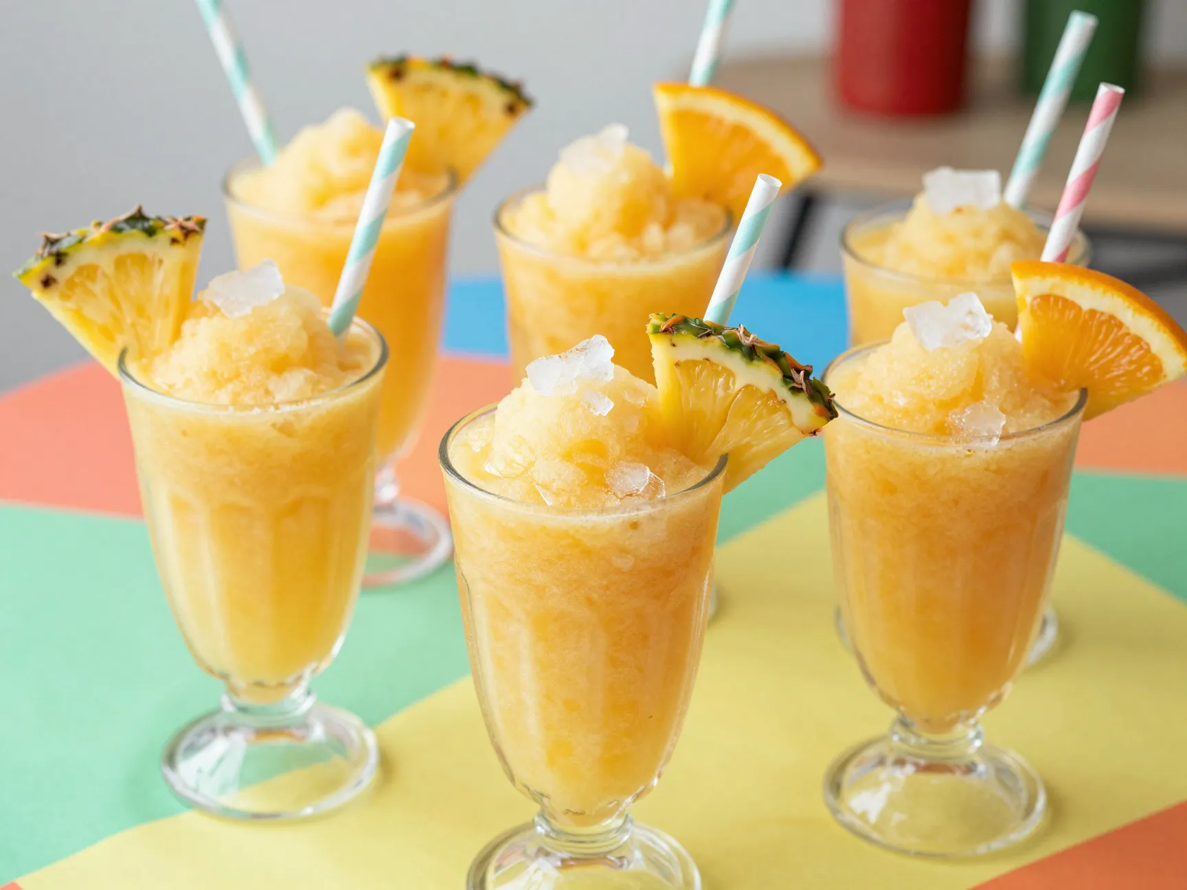 Tropical punch slushie multi juice blend in party cups