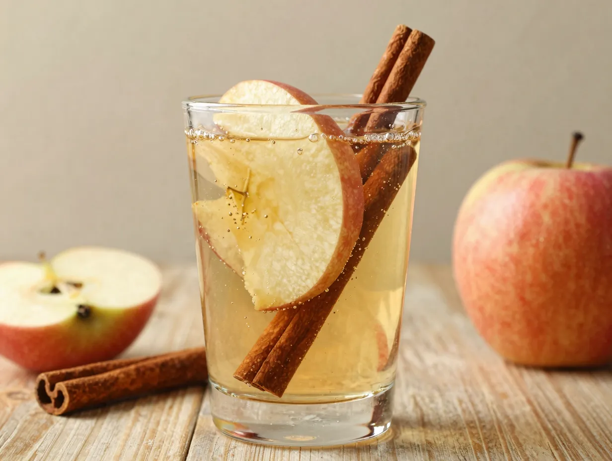 Cinnamon apple acv cooler crisp slices cinnamon stick