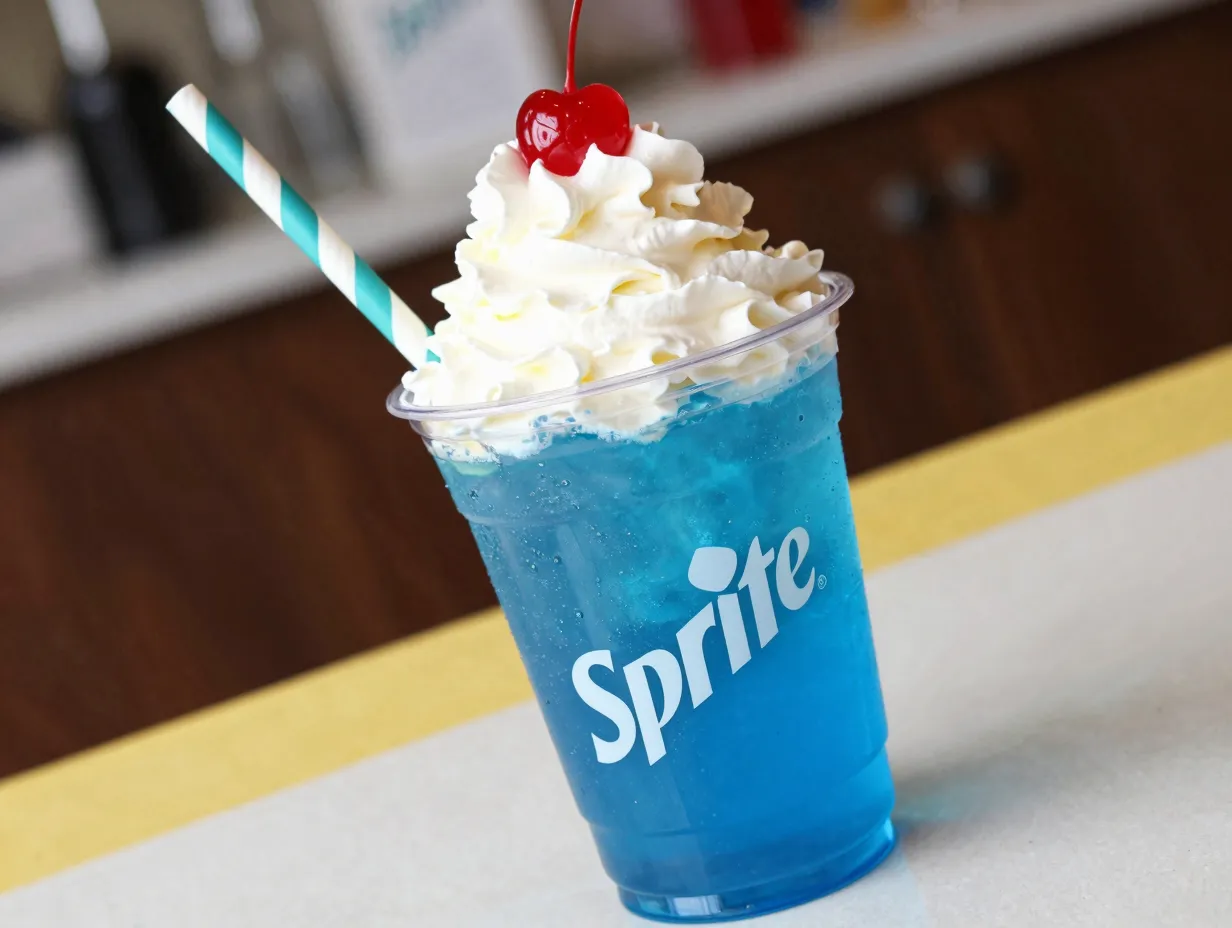 Sprite blue raspberry whipped cream berry smart blast