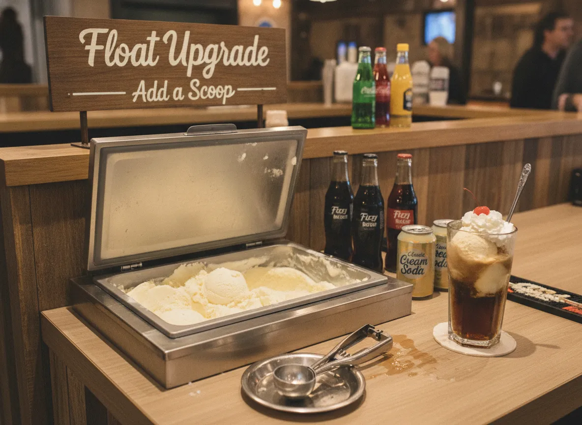 Ice cream scoop cream float upgrade station mini bar