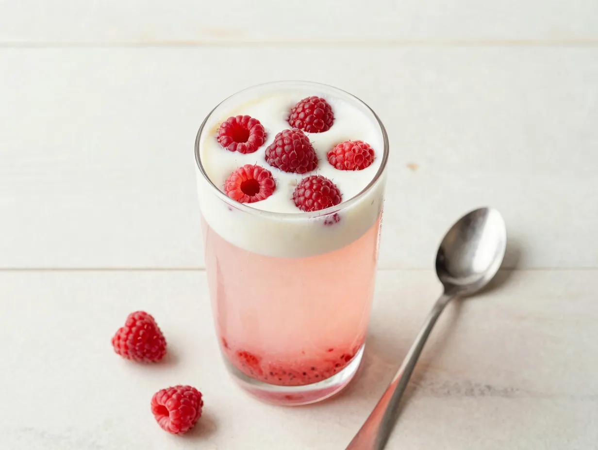 Raspberry vanilla cream soda sweet dessert drink