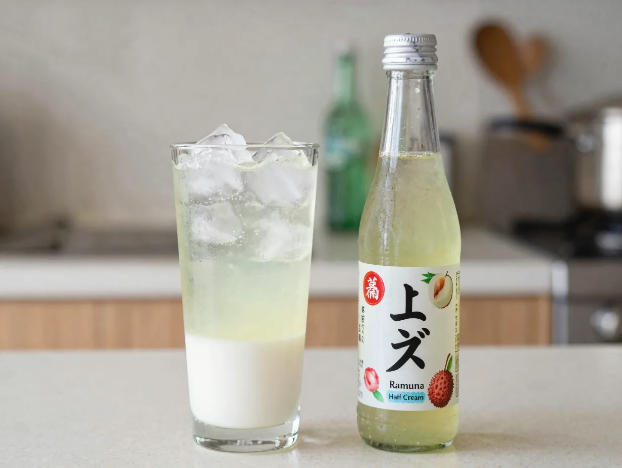Fuji san ramune lychee sprite half cream