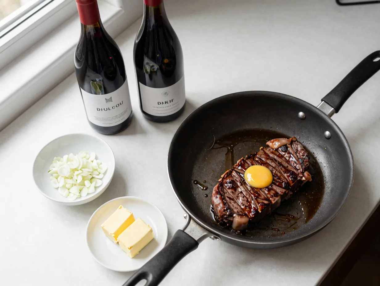 Keto friendly red wine reduction sauce without sugar