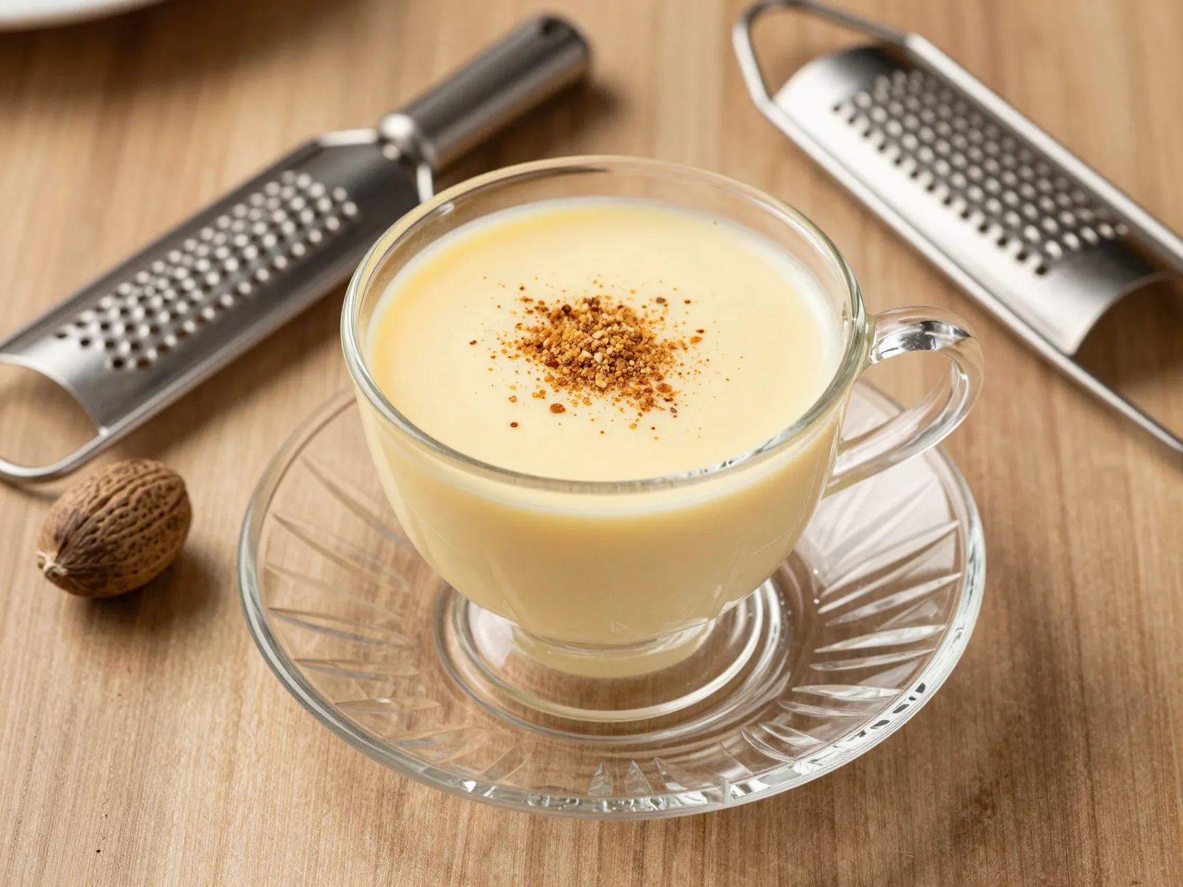 Virgin eggnog dusted nutmeg small crystal punch cup