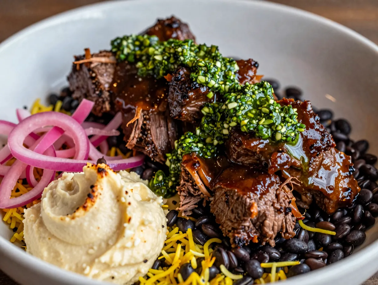 Braised short rib chimichurri bowl indulgent feast platter