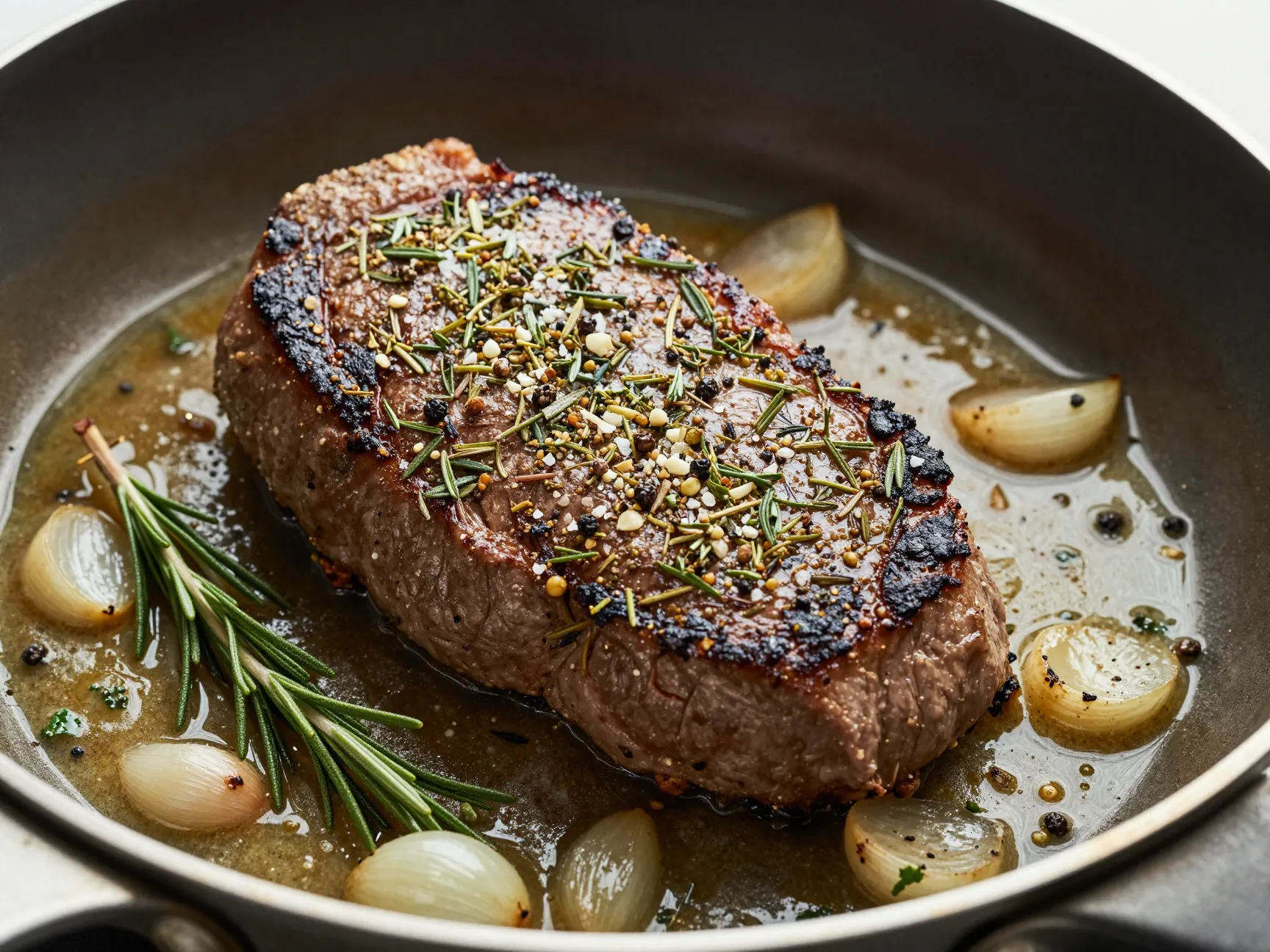 Pan roasted filet with french herb rub and matching sauce