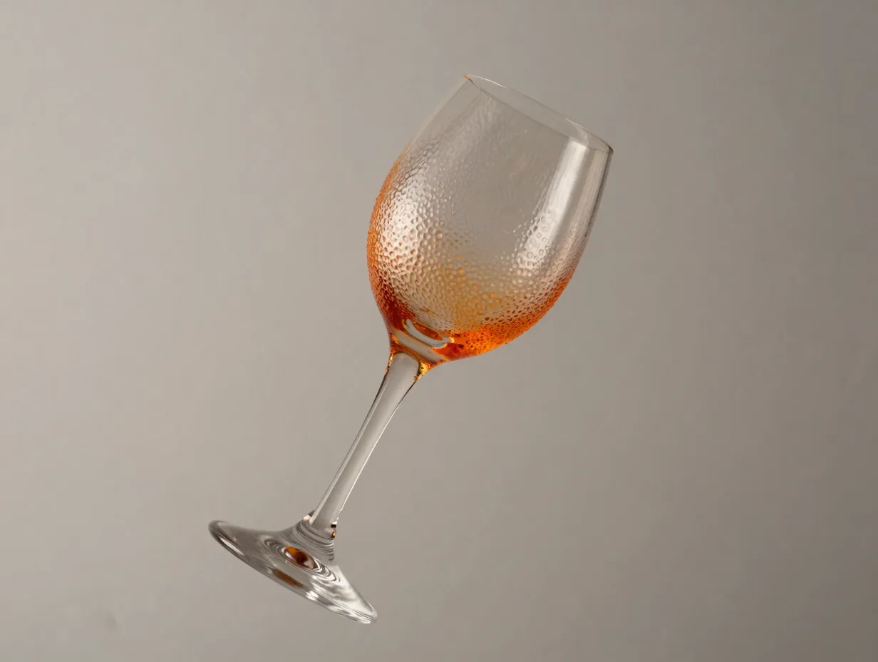Soda fired functional wine stem orange peel texture