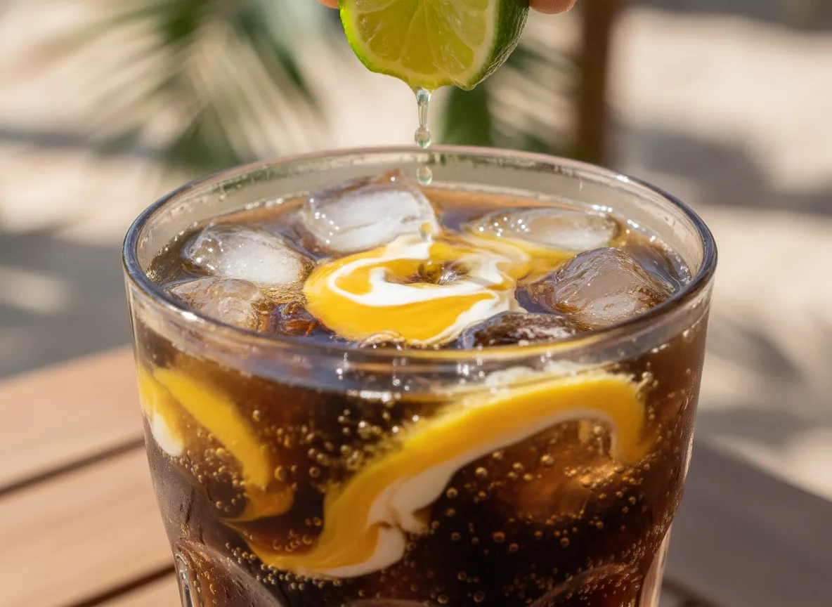 Tropical cola passion fruit lime cream