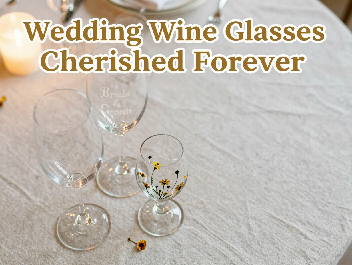 Anniversary table crystal wildflower glasses personalized cherished keepsake