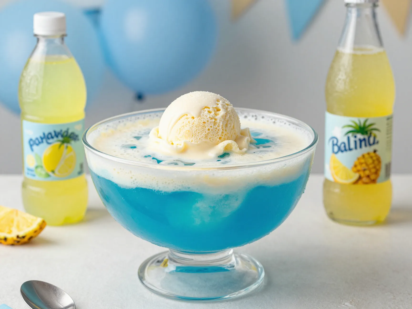 Creamy vanilla ice cream blue hawaiian punch baby shower