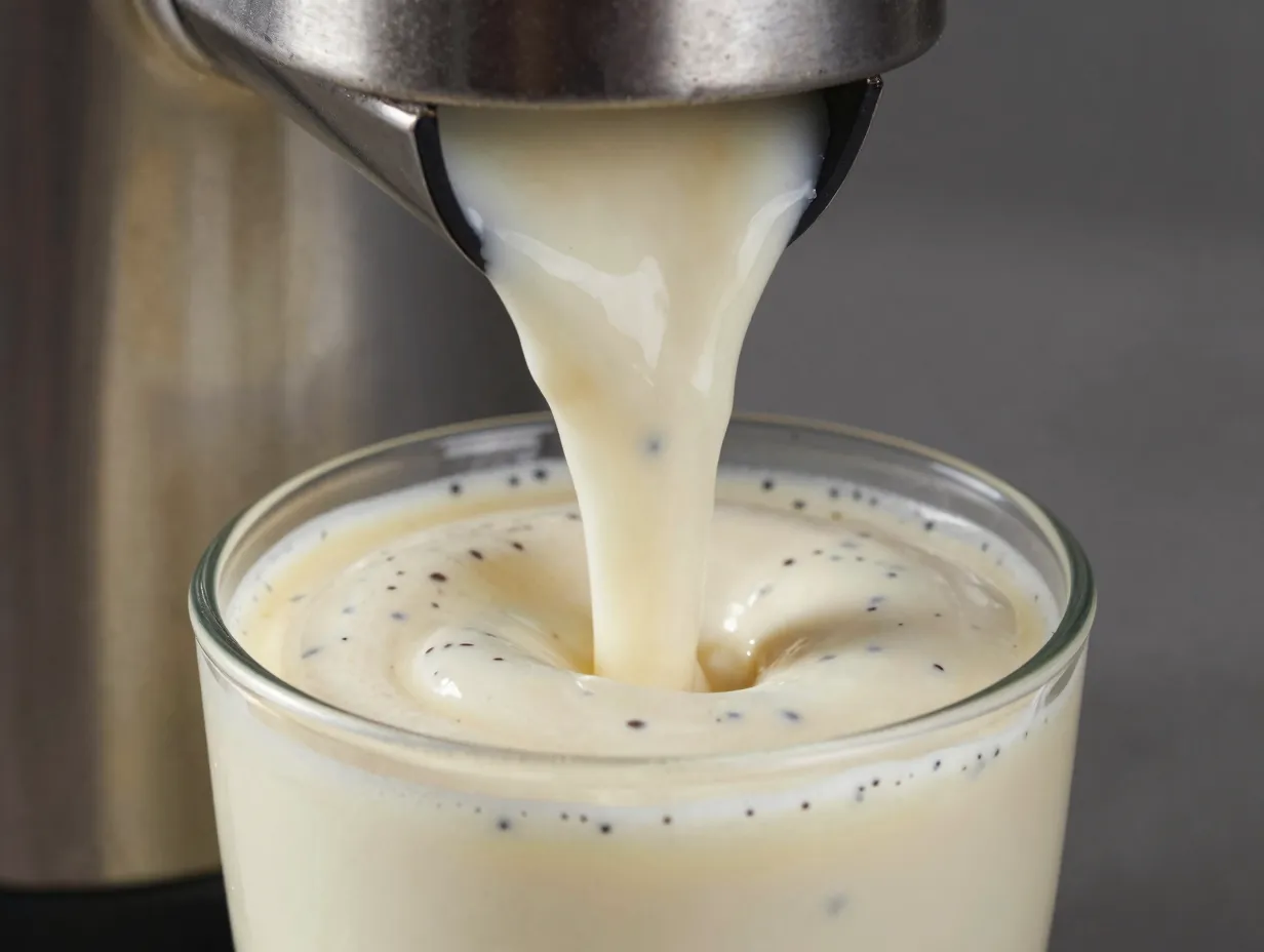 Vanilla bean dream slushie with visible vanilla bean specks