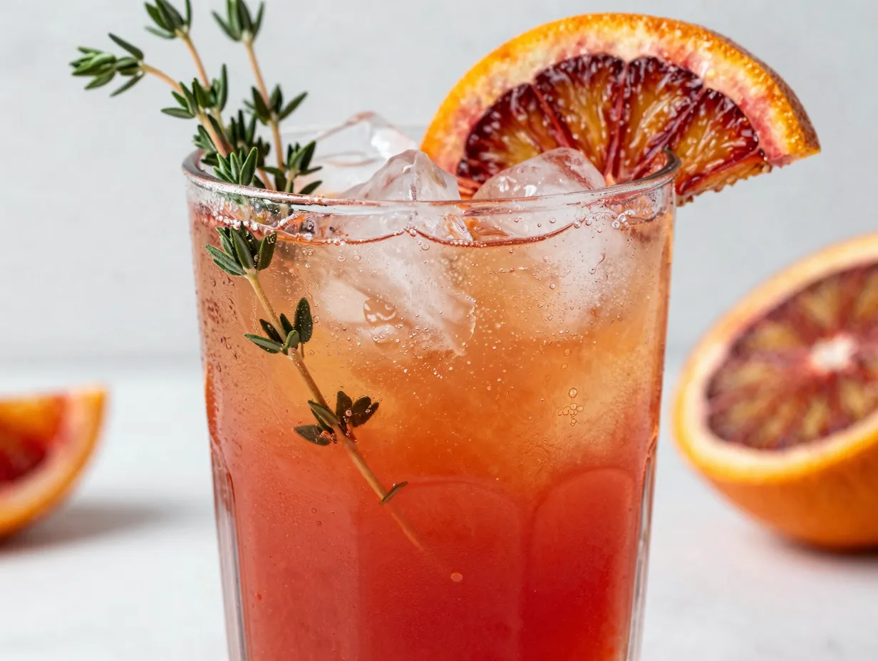 Classic thanksgiving mocktail blood orange thyme garnish
