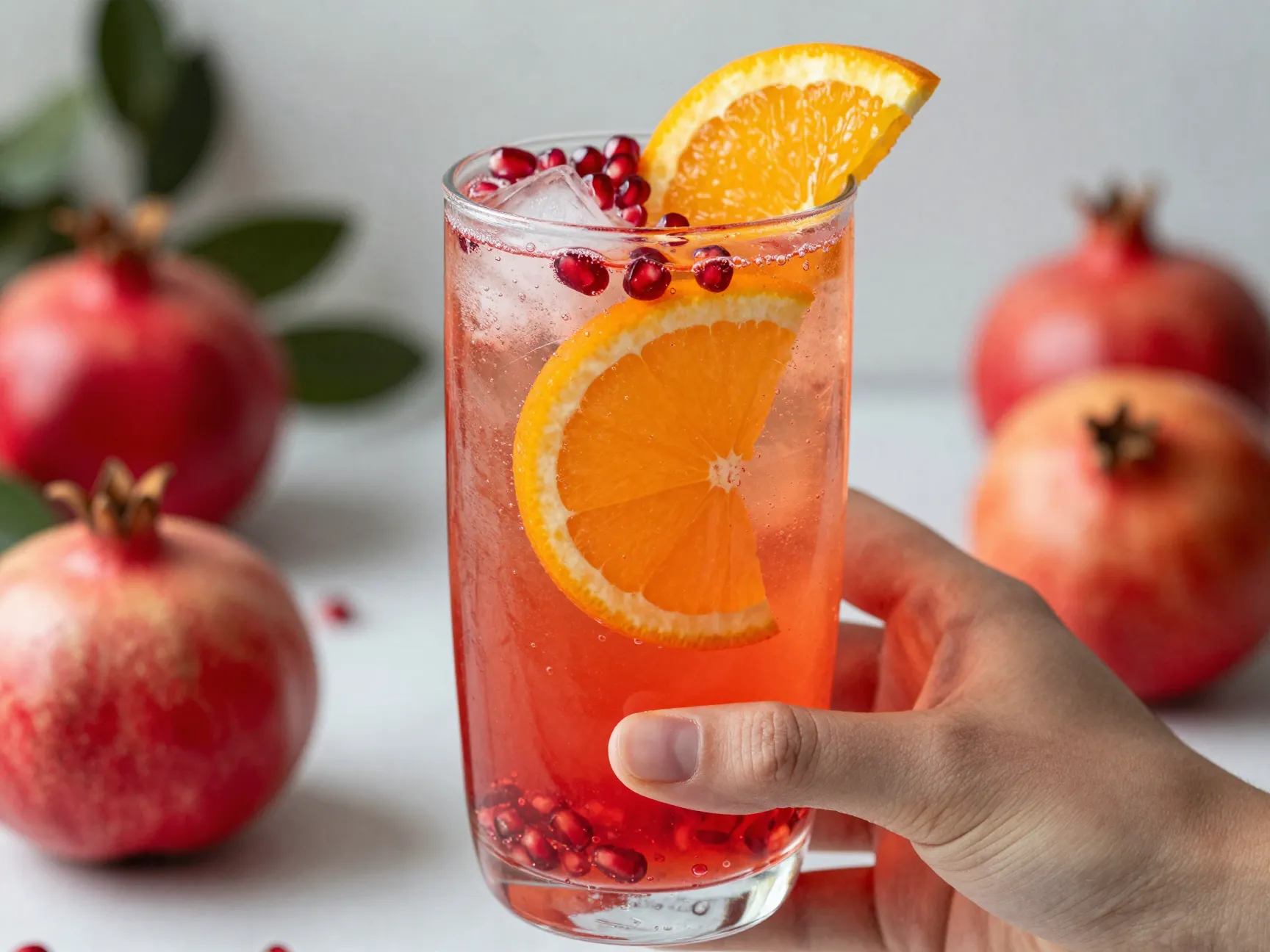 Jewel toned pomegranate lemonade sparkler glass
