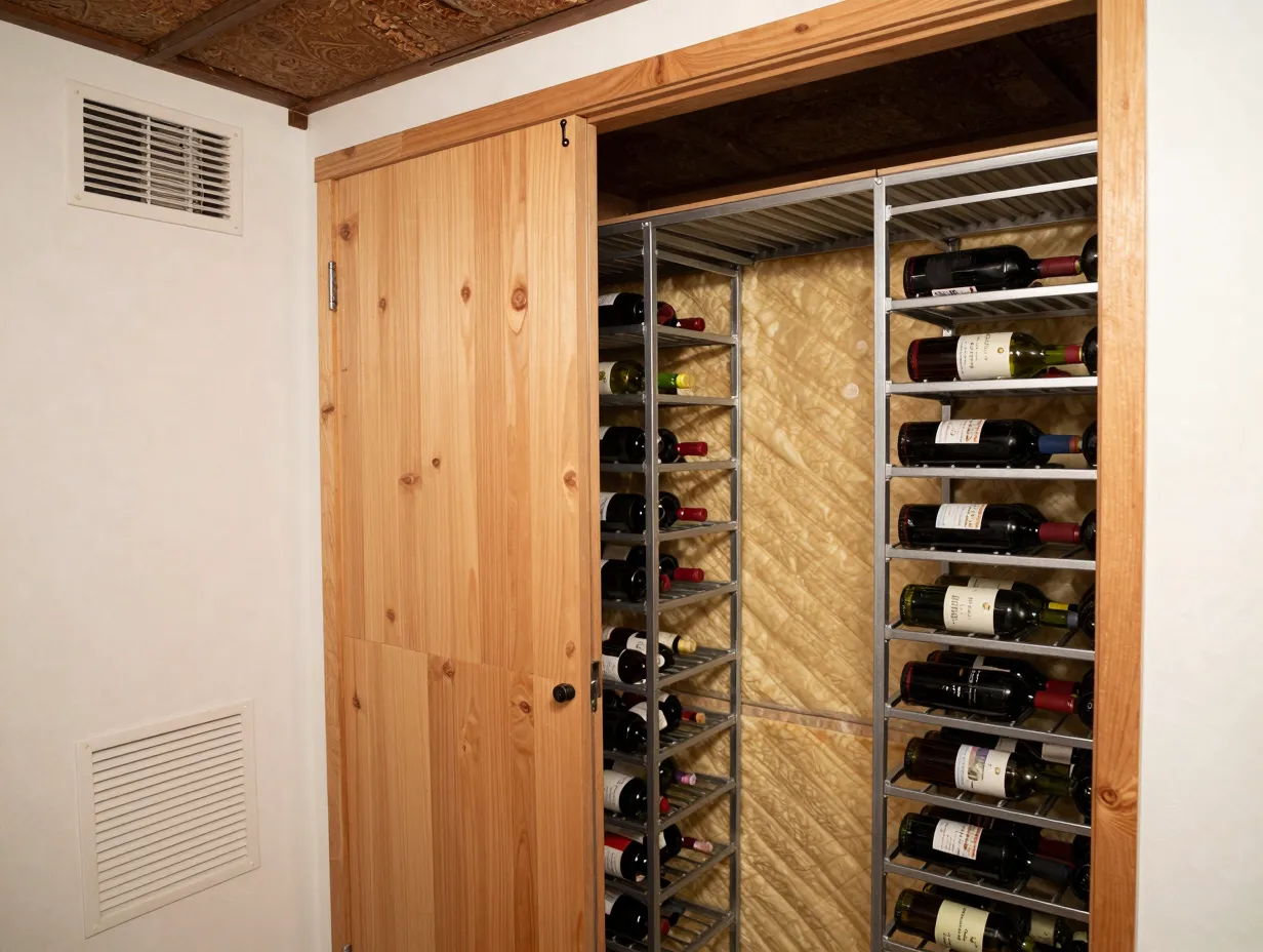 Climate controlled closet conversion insulation modular racks door