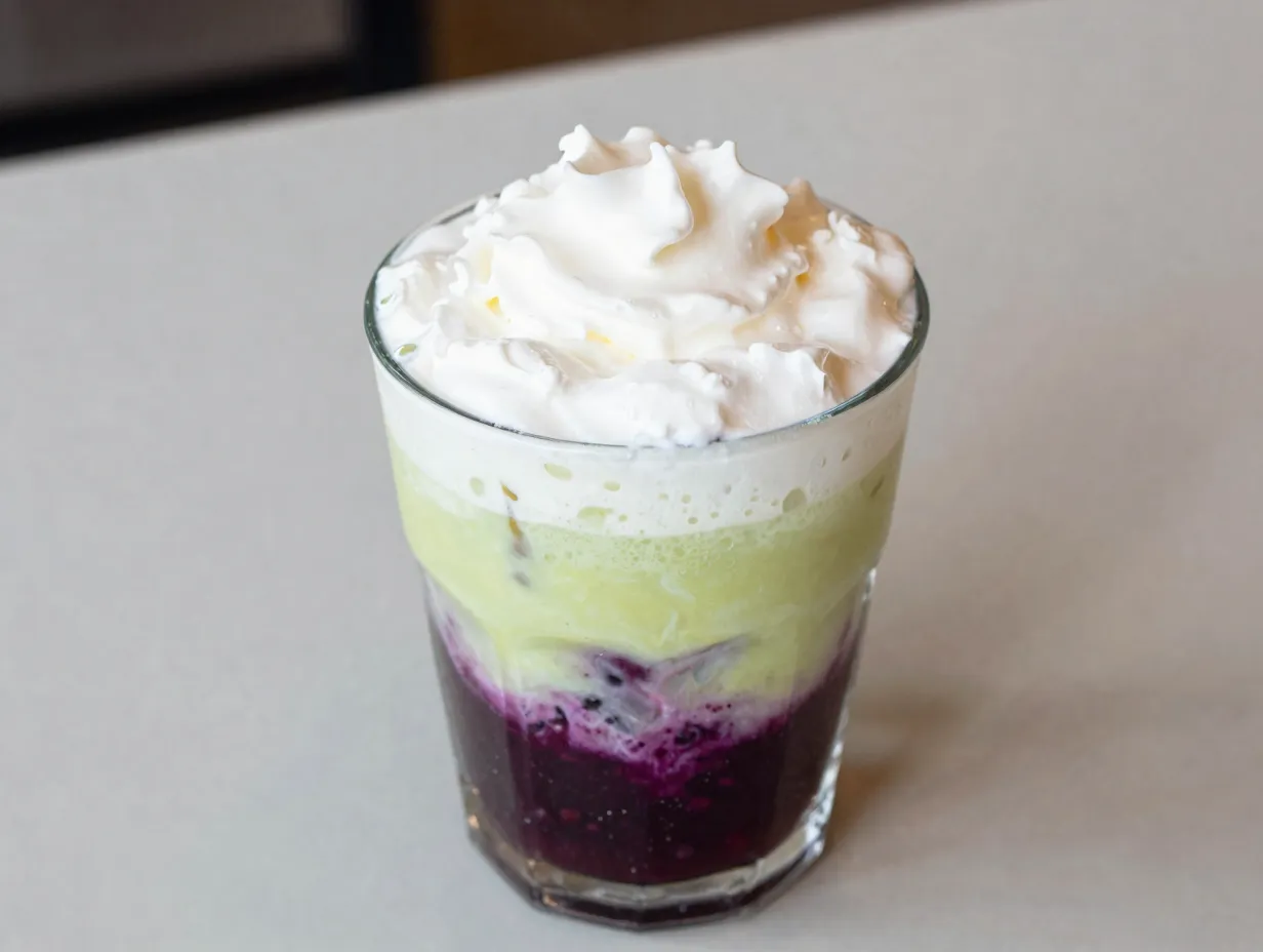 Mountain dew huckleberry vanilla cream float glass