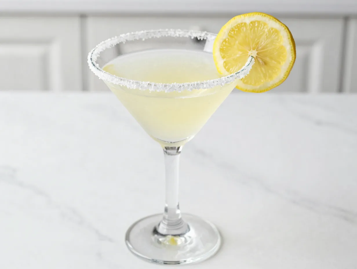 Keto lemon drop with sugar rim