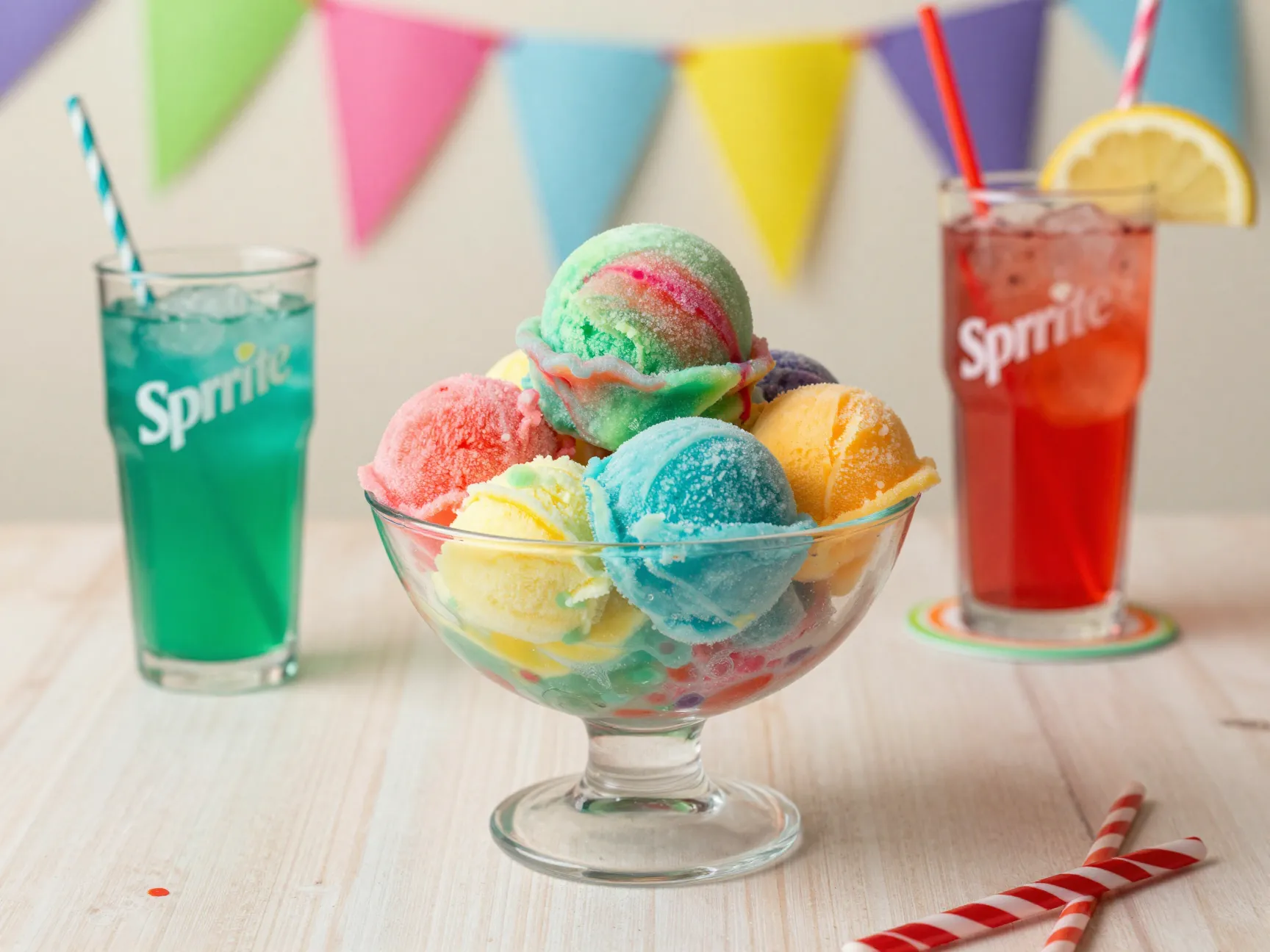 Classic rainbow sherbet punch with hawaiian punch