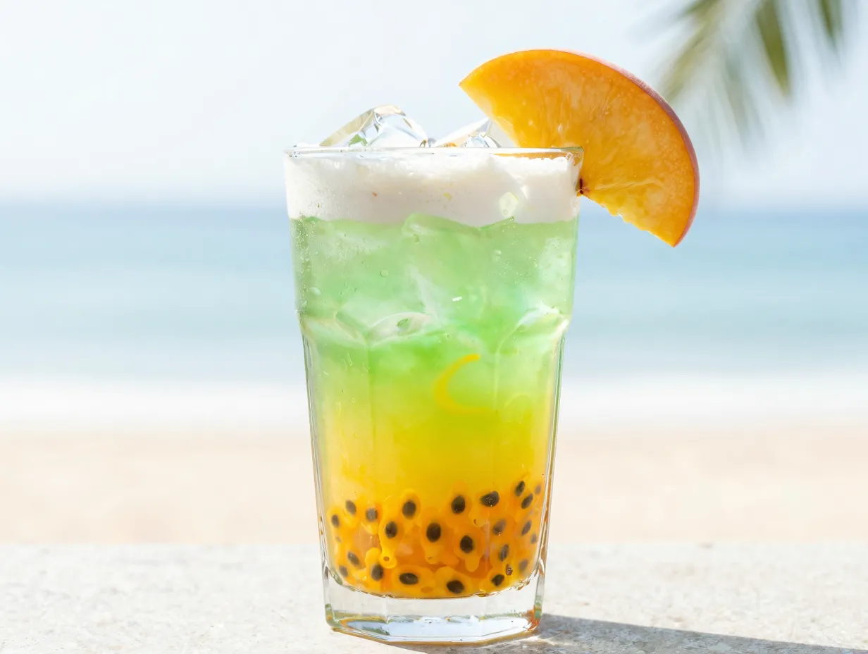 Peach passion mountain dew tropical coconut cream glass
