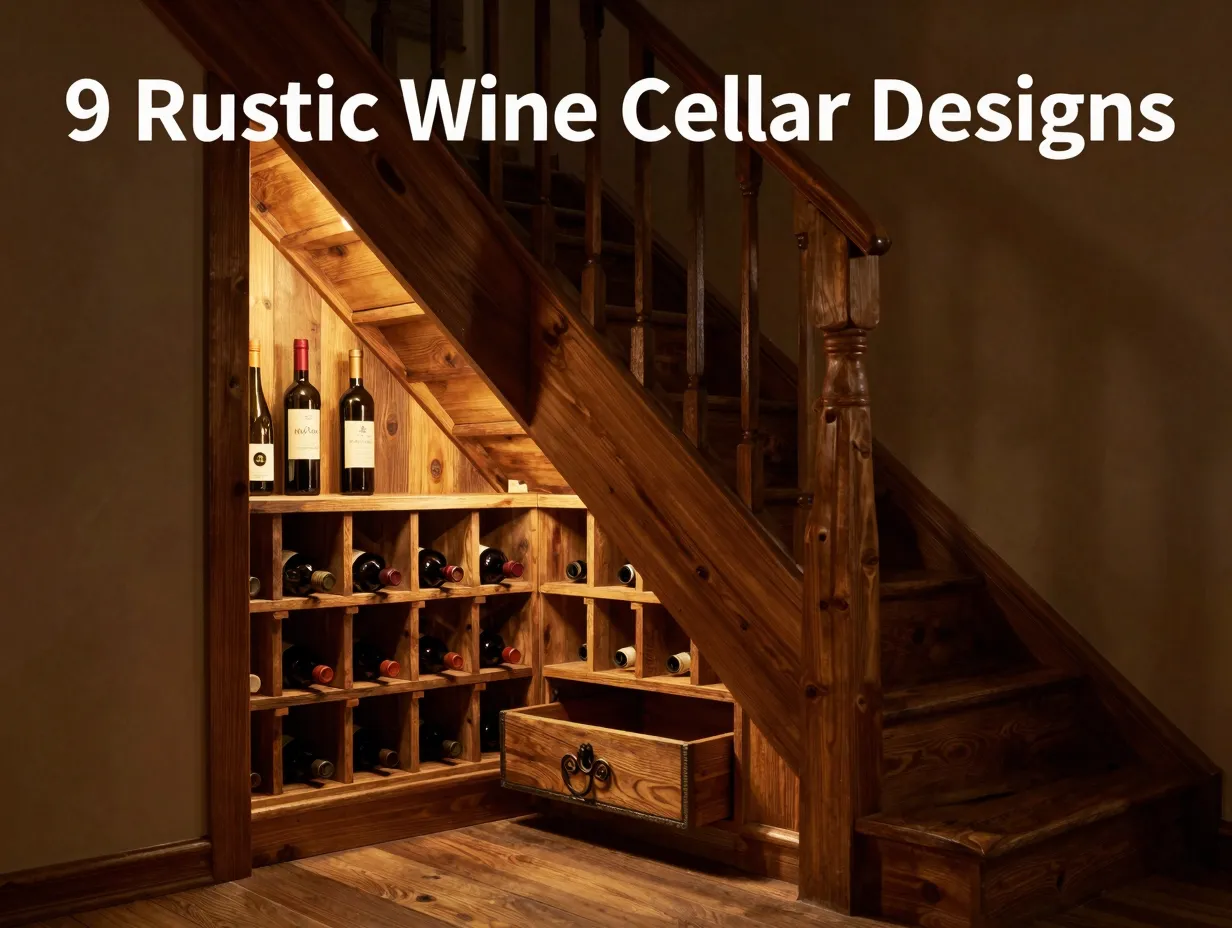Reclaimed wood under stair wine nook warm amber led lighting