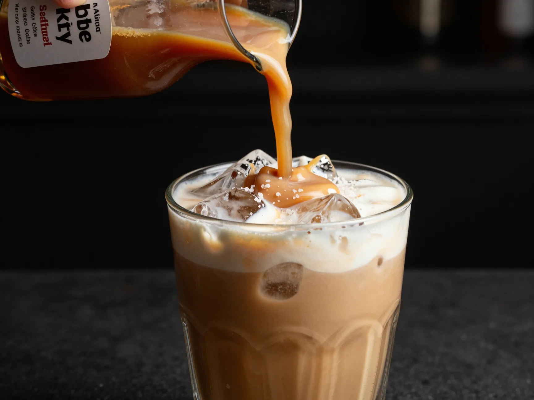 Keto caramel salted dirty diet coke with heavy cream