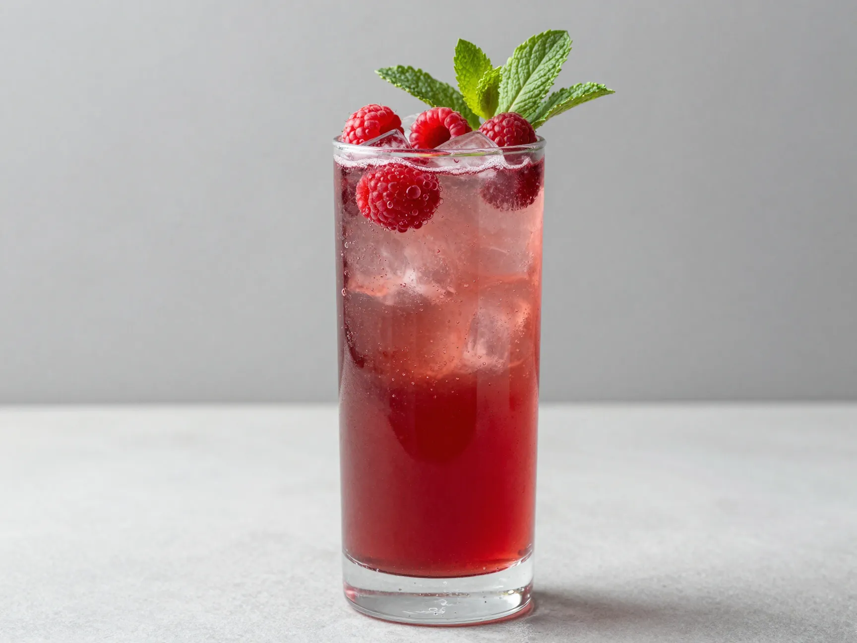 Berry blast long drink highball raspberries mint ginger ale