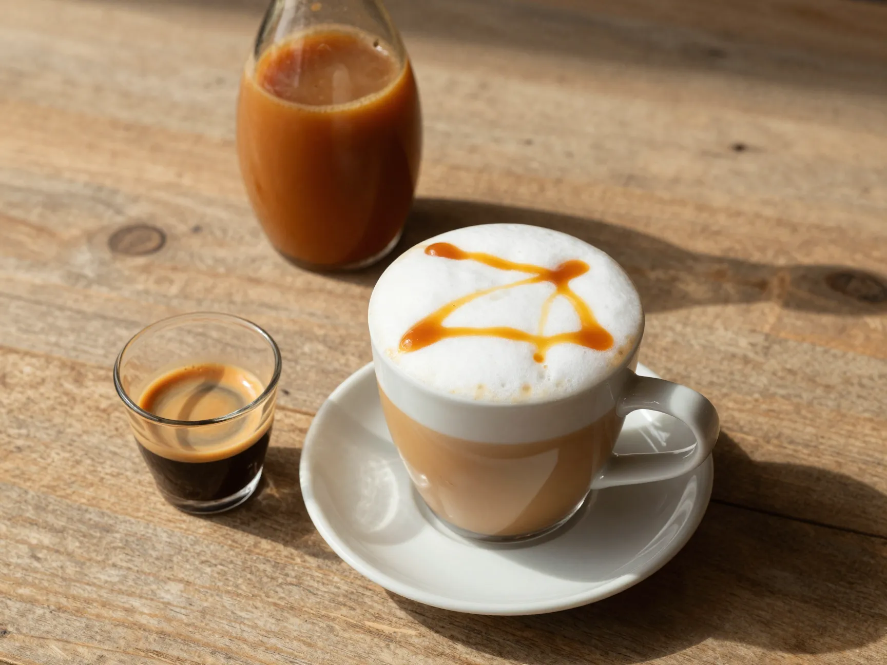 Caramel protein latte espresso cozy winter