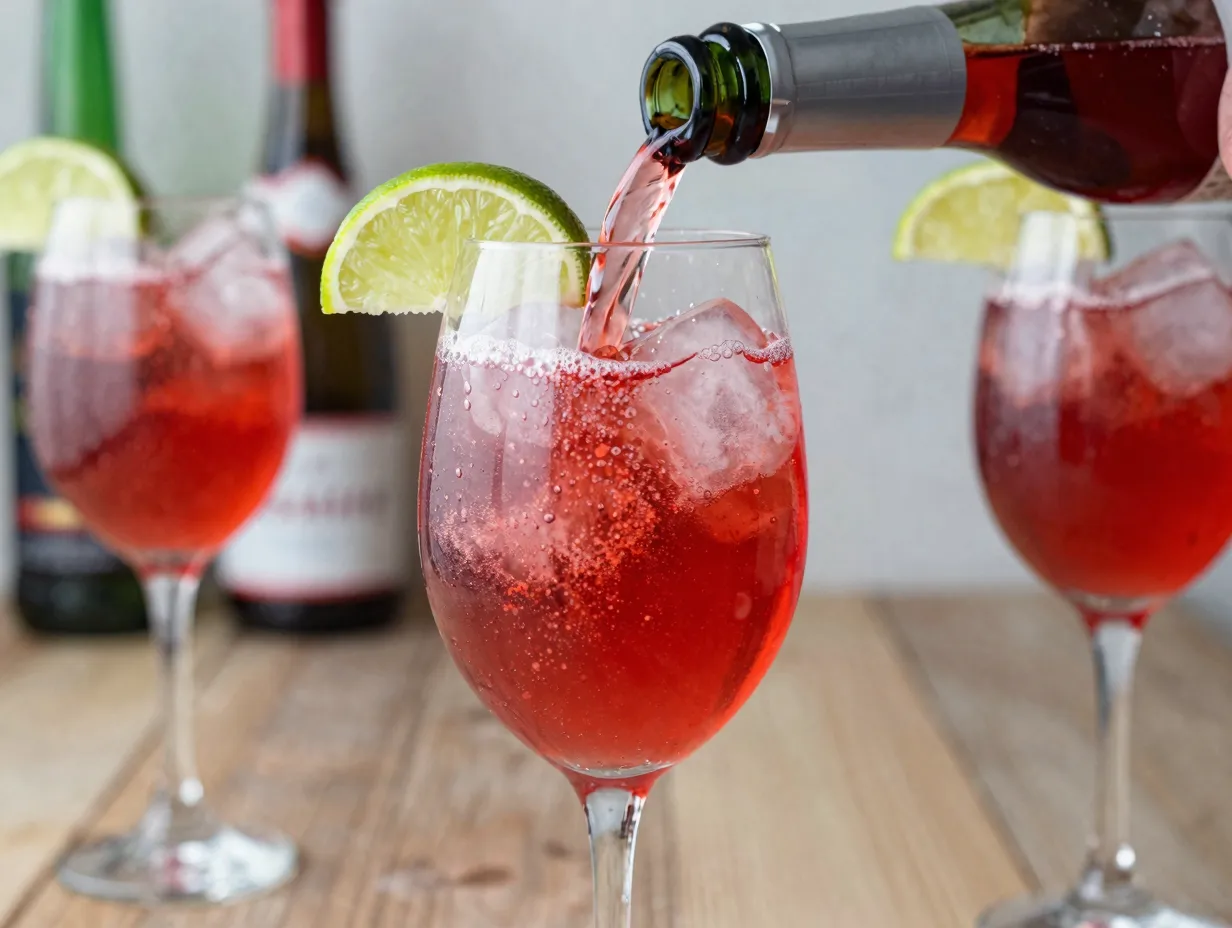 Santas spritz customizable cocktail in large wine glass