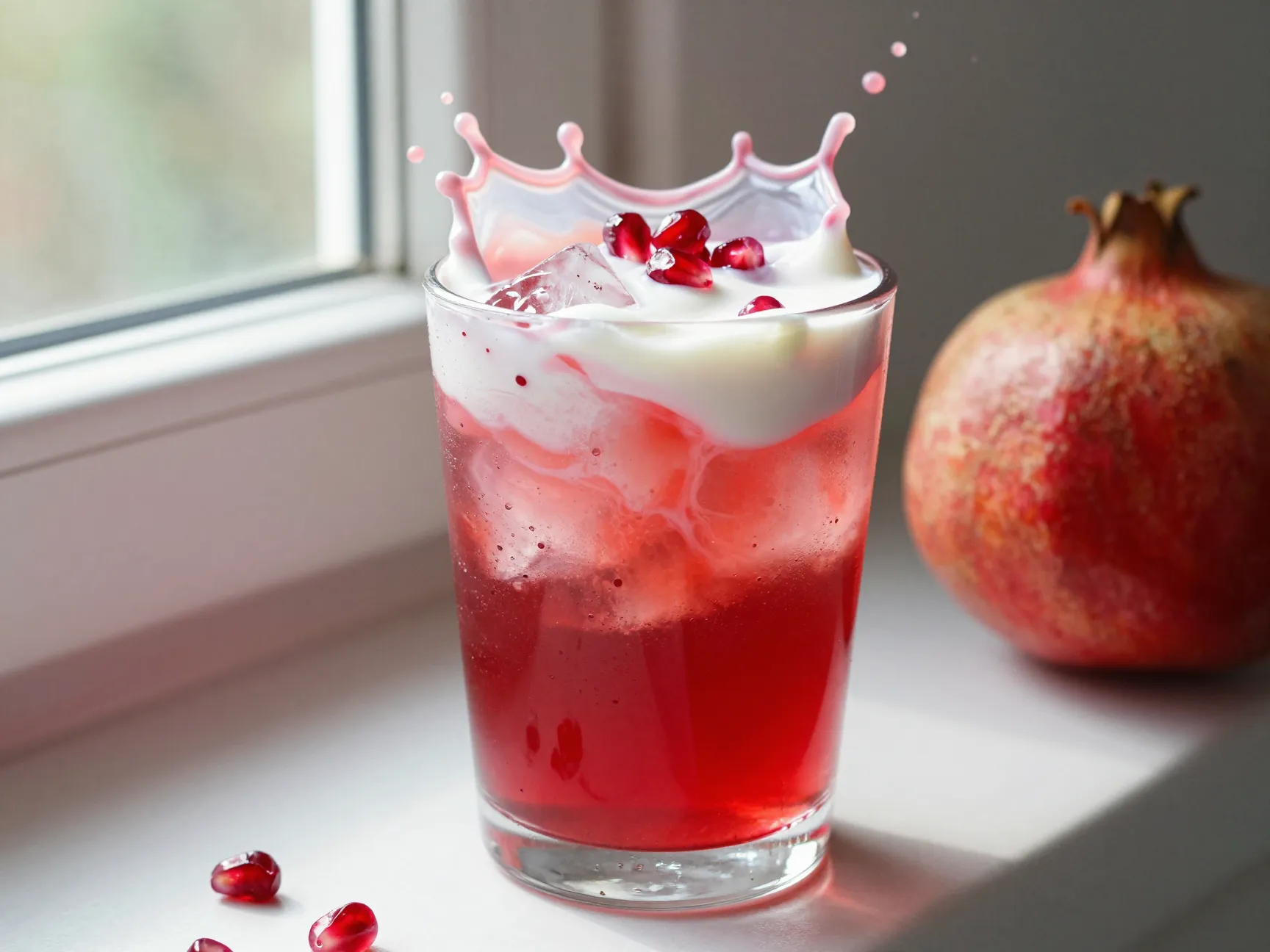 Pomegranate coconut dr pepper bright tart exotic fruity splash