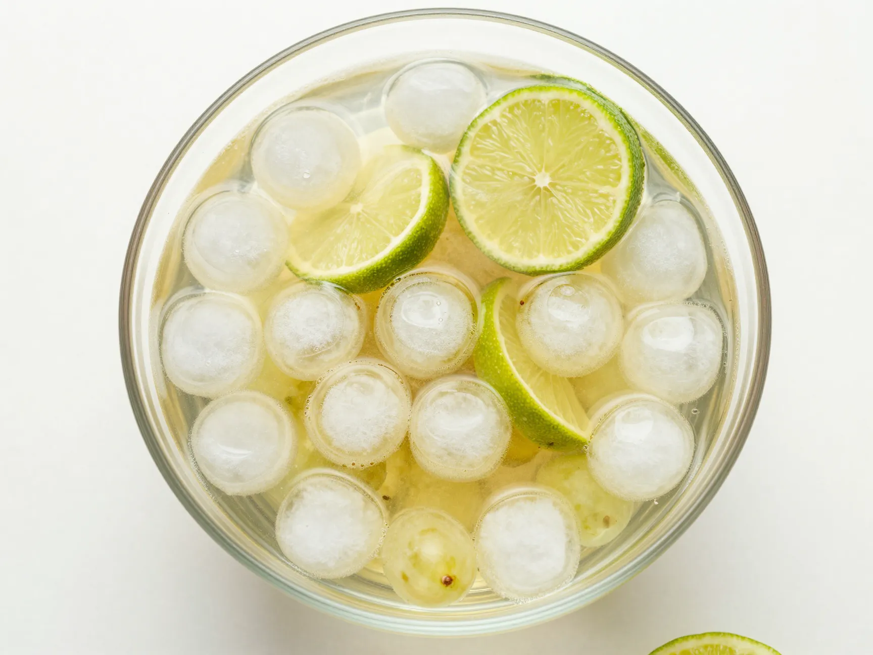 Simple sparkling white grape ginger ale punch with frozen grapes