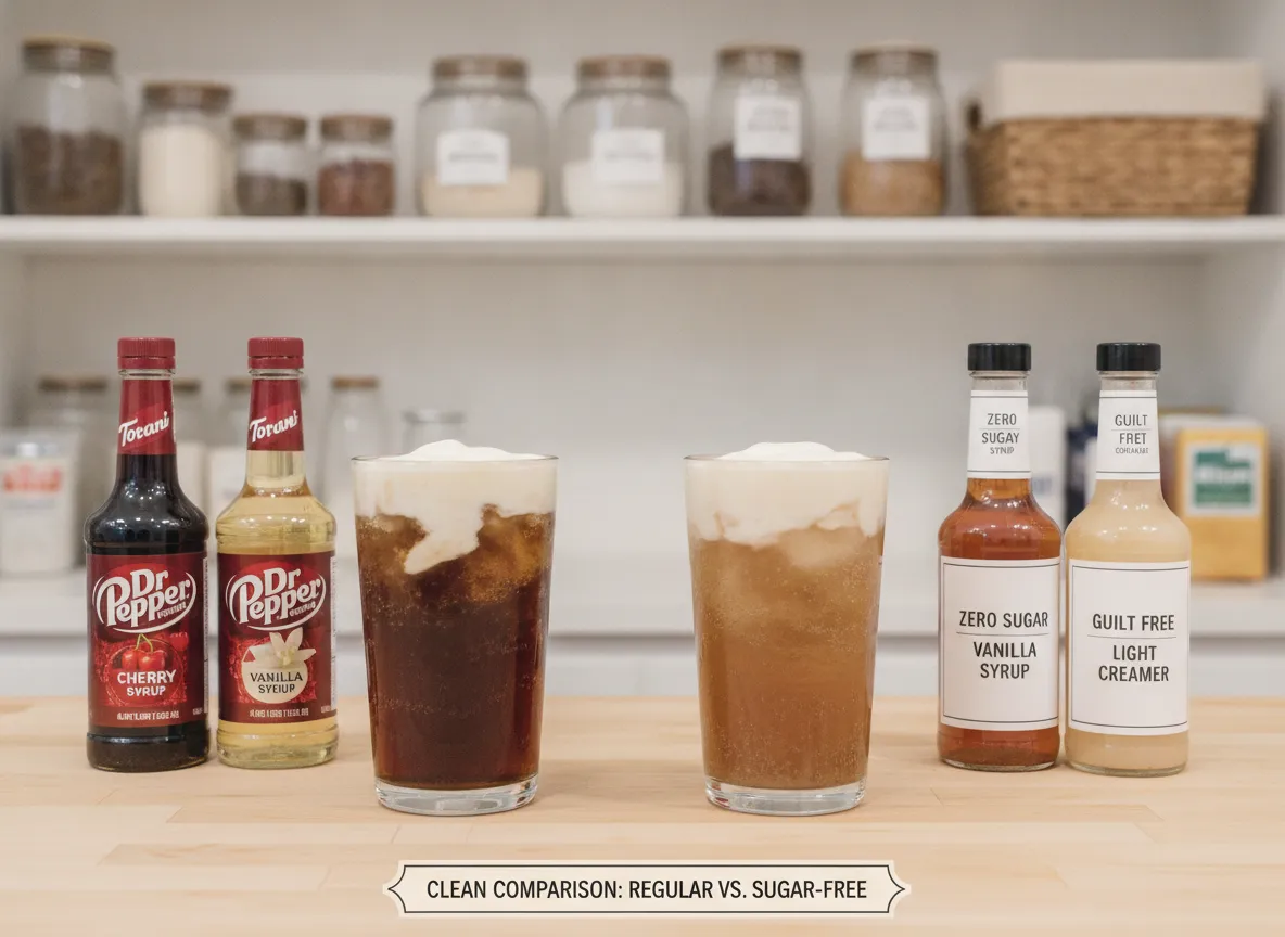 Zero sugar dirty dr pepper sugar free syrup light cream guilt free