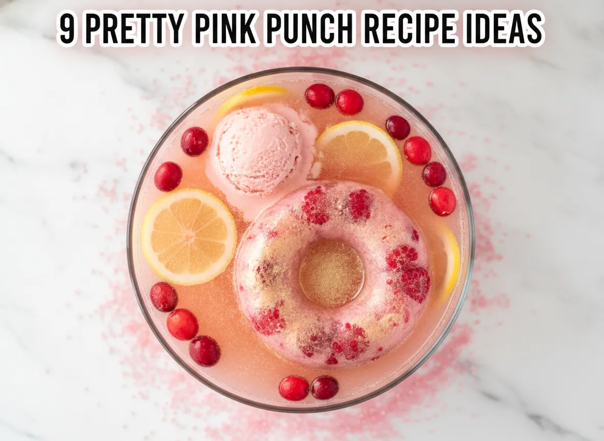 Pink sherbet punch glitter ice ring cranberries lemons sparkle