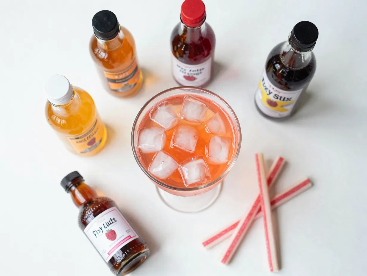 Candy inspired pixy stix lotus orange raspberry almond drink