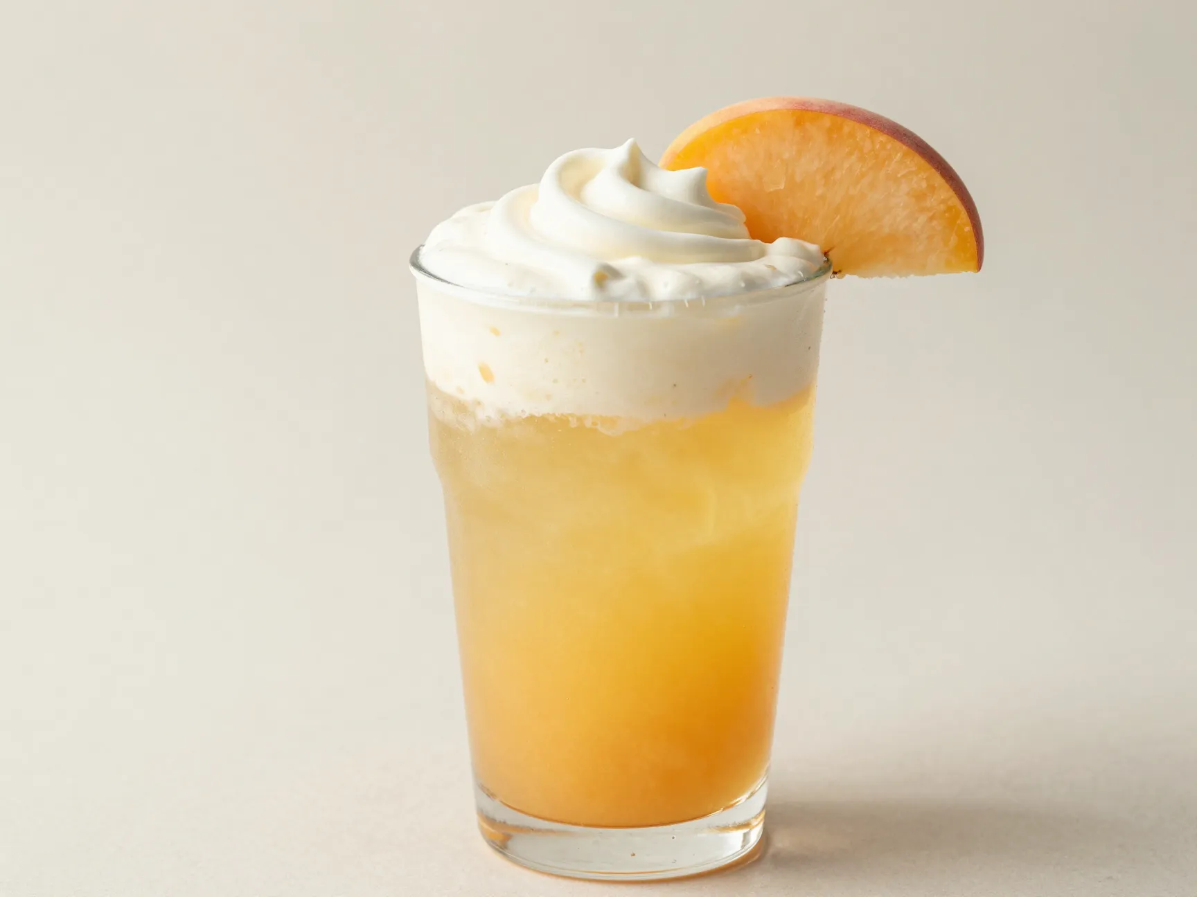 Peach cream mountain dew citrus soda peach slice garnish