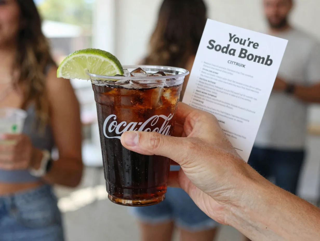 Youre soda bomb coca cola citrus drink