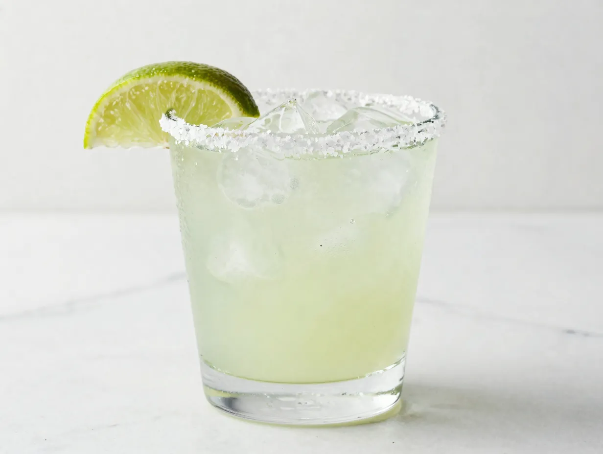 Classic margarita rocks glass salted rim