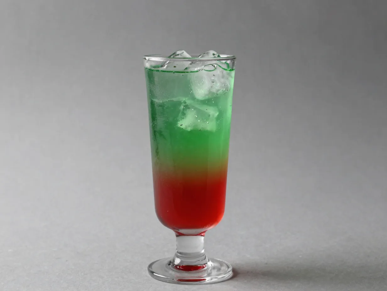 Layered red and green gradient christmas tree punch glass