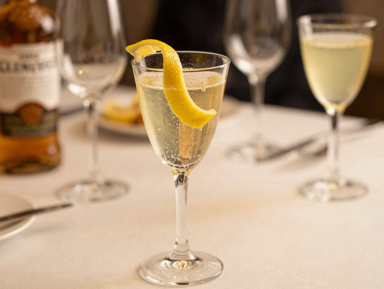 Glenlivet royale scotch champagne cocktail flute