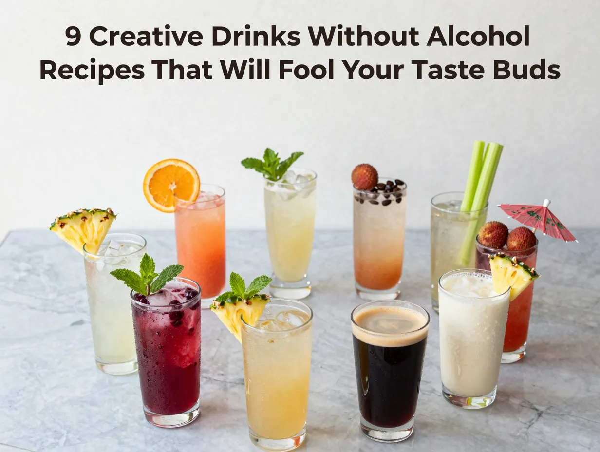 Mocktail circle nine alcohol free cocktail glasses garnishes