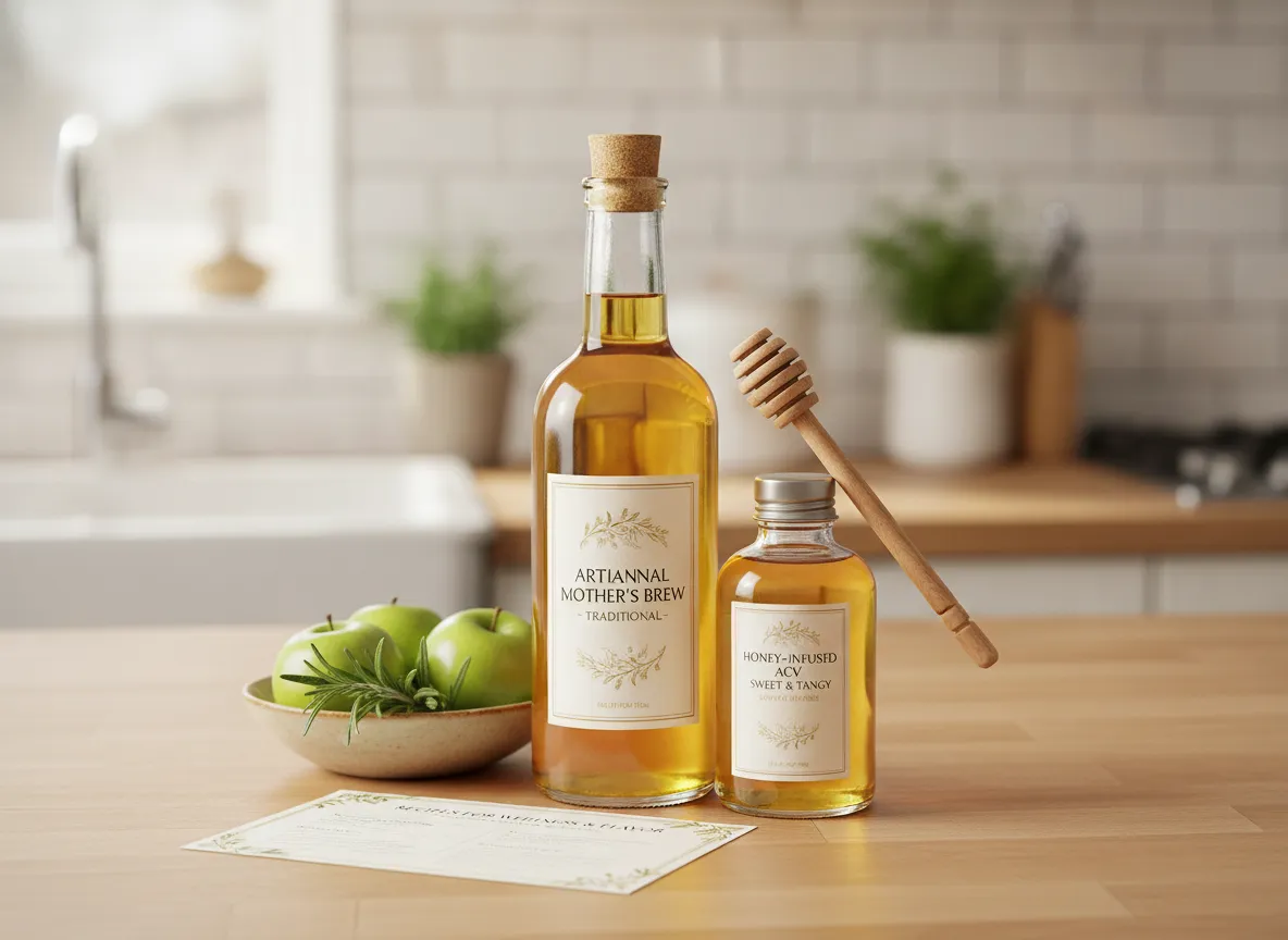 Artisan apple cider vinegar gift set with recipe card