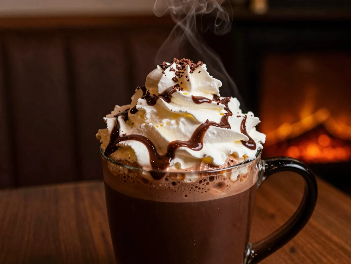 Chocolate mocha whipped cream top