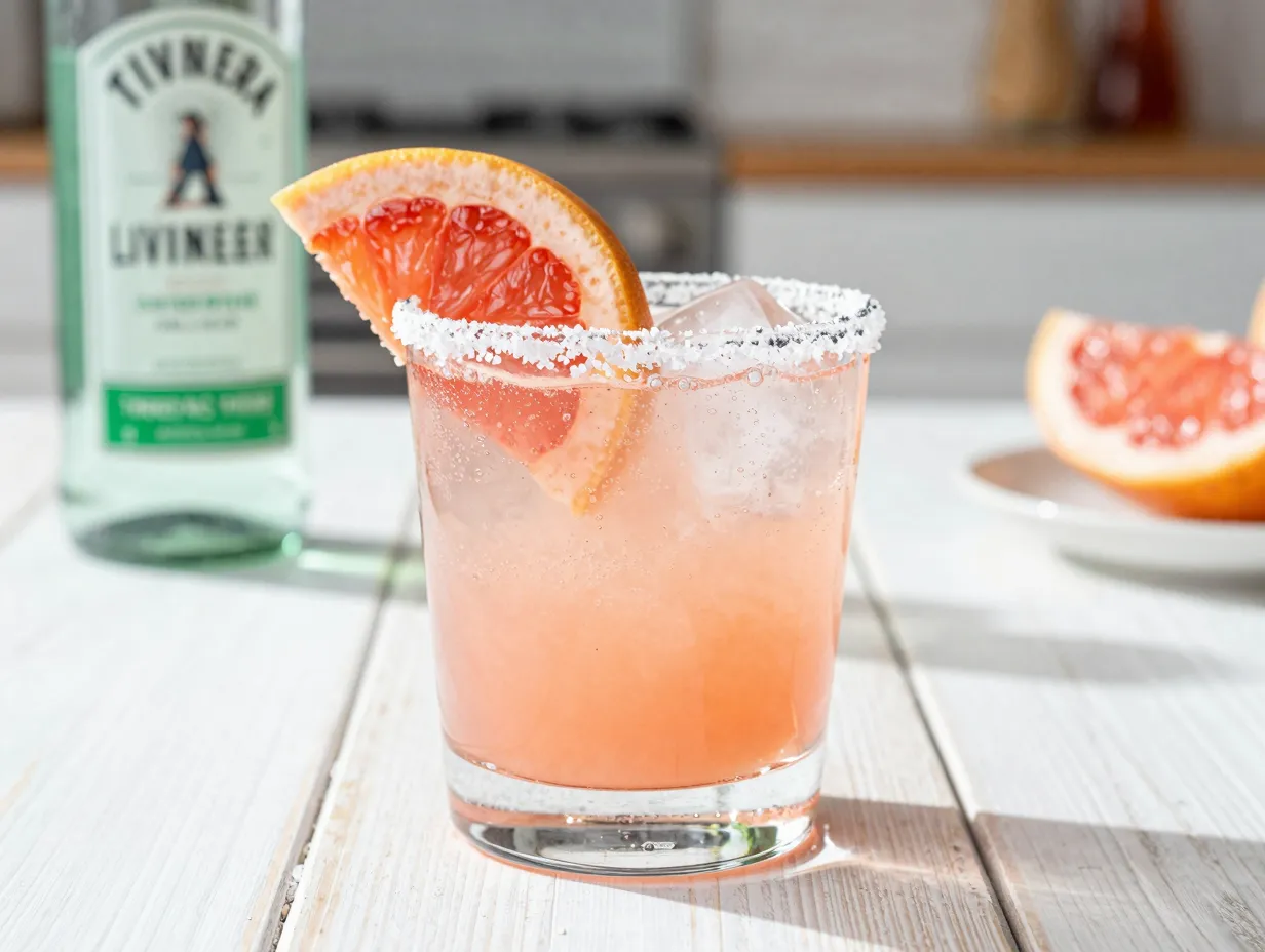 Lively paloma salt rim grapefruit slice bubbles