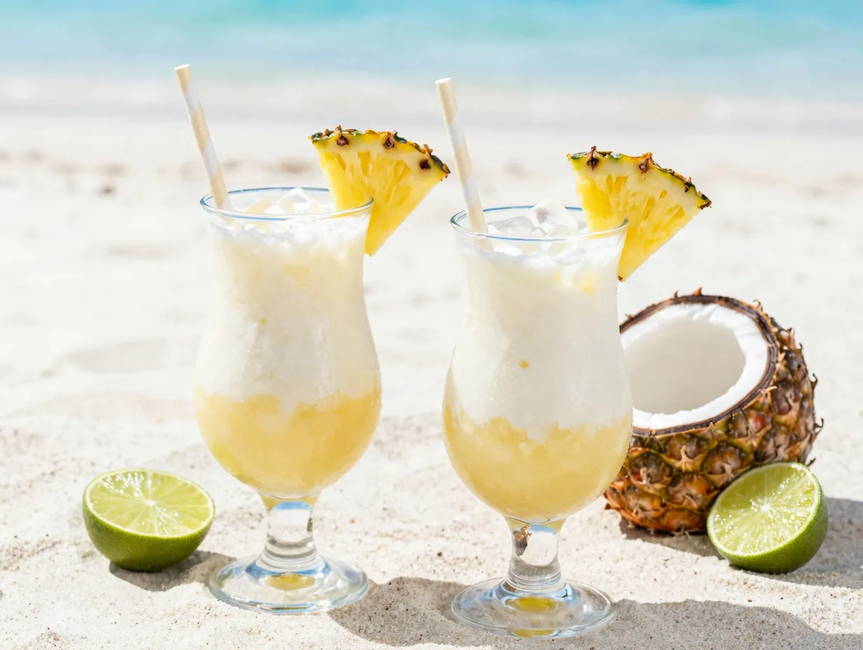Pineapple coconut virgin colada blended creamy smooth